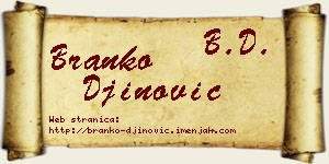 Branko Đinović vizit kartica